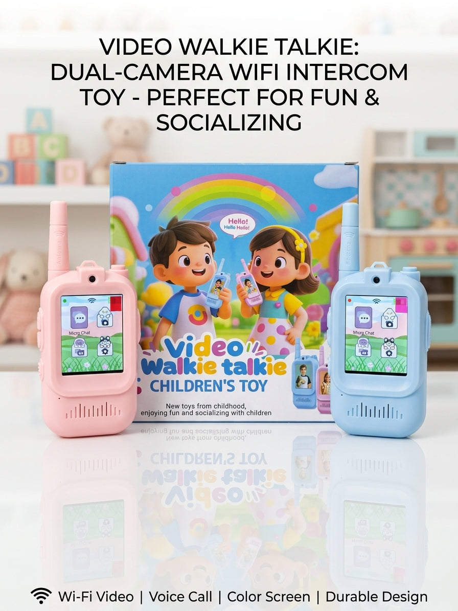 Interactive Kids Video Walkie Talkie Set – Dual-Camera Wireless Handheld Intercom Toys with Color Display
