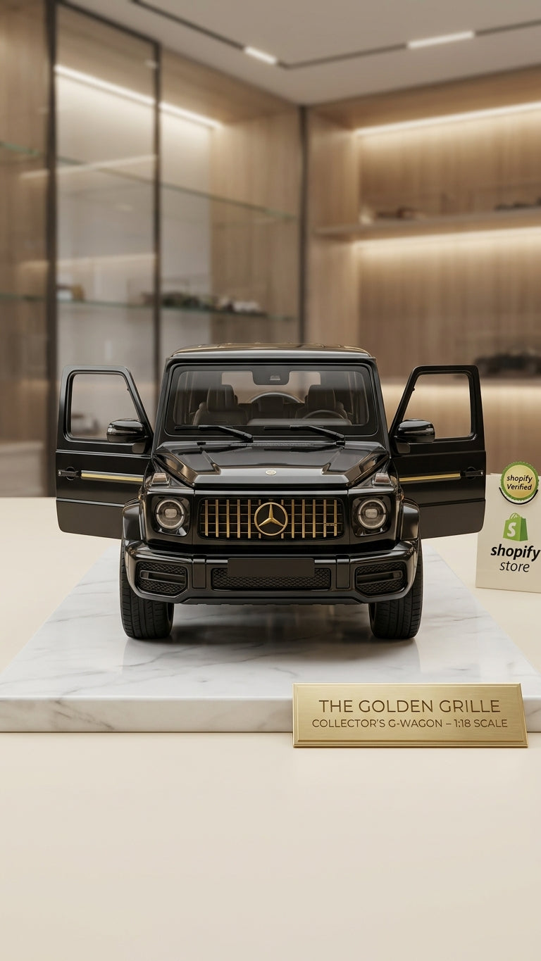 1:32 Scale Die-Cast Mercedes-Benz G-Wagon SUV Model Car – Metal Toy Vehicle with Gold Accents, Openable Doors & Sound Effects