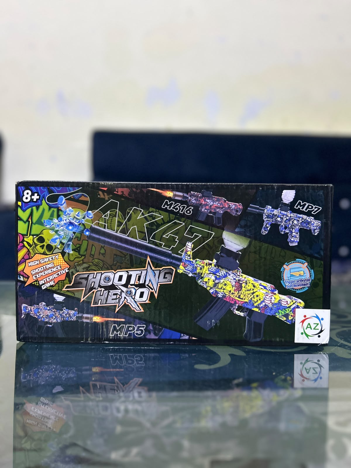 Electric Graffiti Gel Blaster Gun – Shooting Hero Automatic Water Bead Blaster with Trigger-Activated Bolt Action