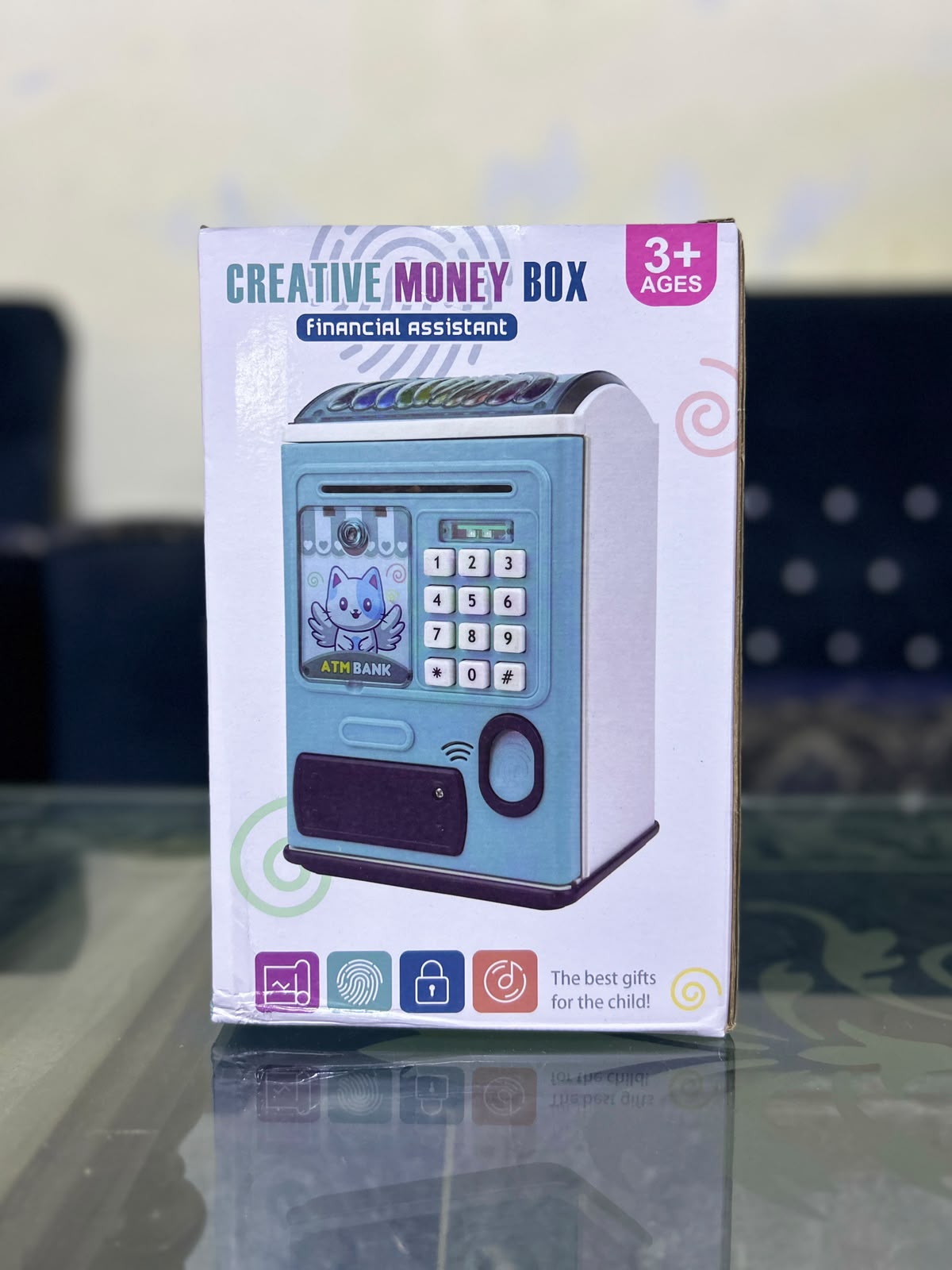 Kids Electronic ATM Piggy Bank Toy – Creative Money Box Financial Assistant with Fingerprint Sensor & Password Lock